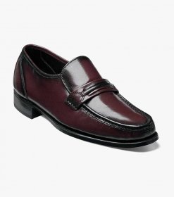 Florsheim Men's Como Moc Toe Strap Loafer - Black Cherry Florsheim Men's Como Moc Toe Strap Loafer - Black Cherry