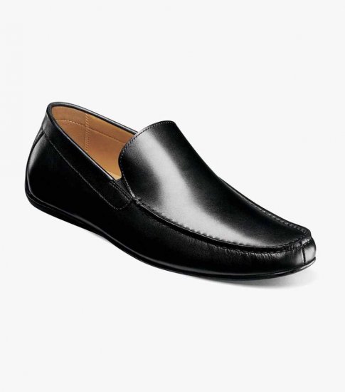 Florsheim Men's Dubino Moc Toe Venetian Slip On - Black - Click Image to Close