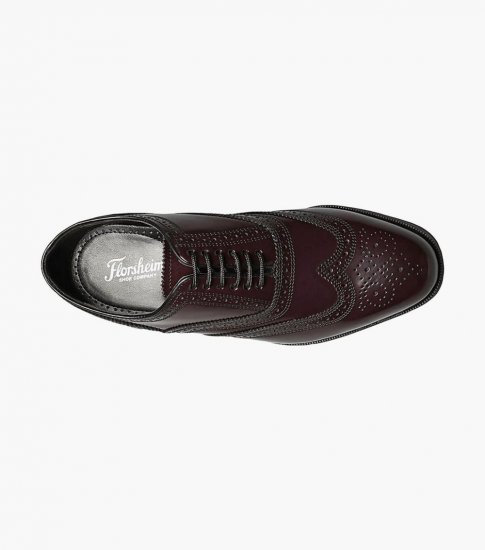 Florsheim Men's Lexington Wingtip Oxford - Burgundy - Click Image to Close