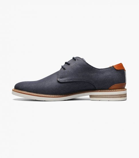 Florsheim Men's Highland Canvas Plain Toe Oxford - Navy - Click Image to Close