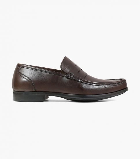 Florsheim Men's Puente Moc Toe Penny Loafer - Brown - Click Image to Close