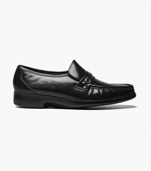 Florsheim Men's Riva Moc Toe Bit Loafer - Black - Click Image to Close