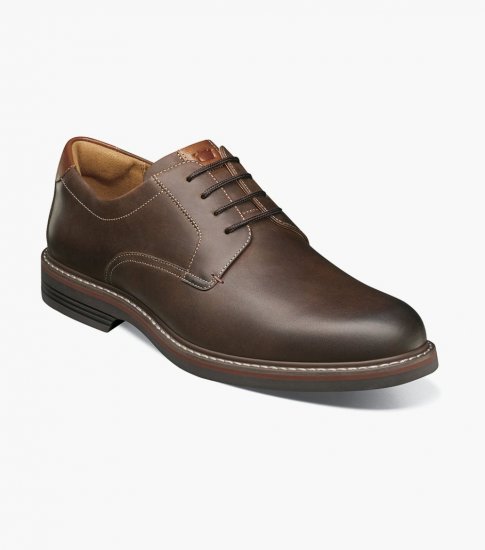 Florsheim Men's Norwalk Plain Toe Oxford - Brown CH - Click Image to Close