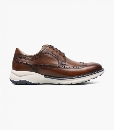 Florsheim Men's Frenzi Wingtip Oxford - Cognac Multi - Click Image to Close