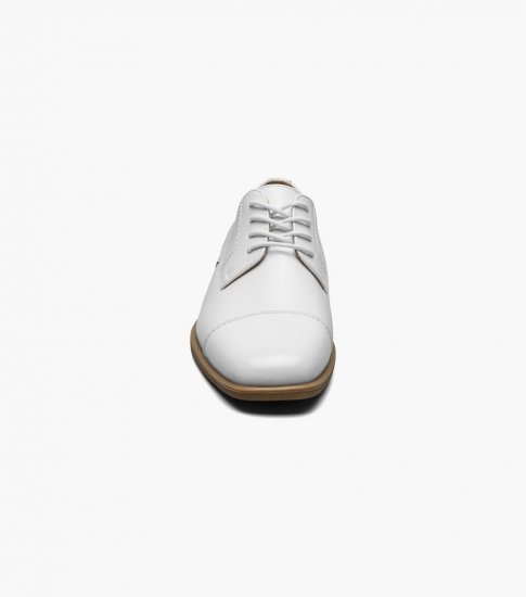 Florsheim Reveal Jr. Boys Cap Toe Oxford - White - Click Image to Close