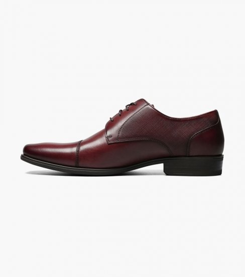 Florsheim Men's Jackson Cap Toe Oxford - Burgundy - Click Image to Close