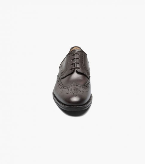 Florsheim Men's Russell Wingtip Perf Oxford - Dark Brown - Click Image to Close