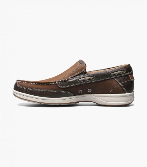 Florsheim Men's Lakeside Moc Toe Slip On - Brown - Click Image to Close