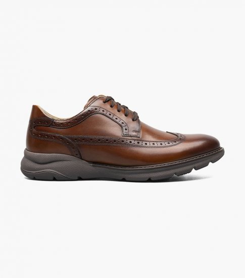 Florsheim Men's Frenzi Wingtip Oxford - Cognac - Click Image to Close