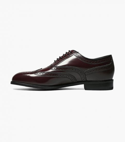 Florsheim Men's Lexington Wingtip Oxford - Burgundy - Click Image to Close