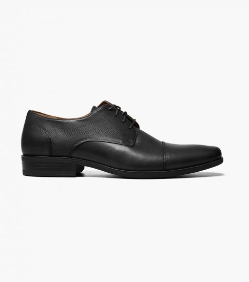 Florsheim Men's Jackson Cap Toe Oxford - Black - Click Image to Close