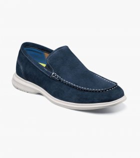 Florsheim Men's Hamptons Moc Toe Venetian Loafer - Navy Suede