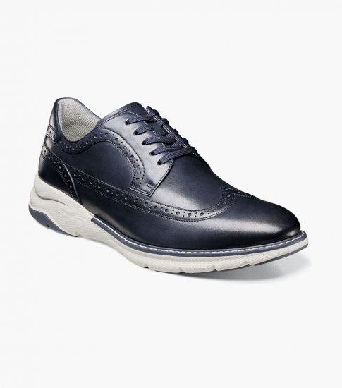 Florsheim Men's Frenzi Wingtip Oxford - Navy - Click Image to Close