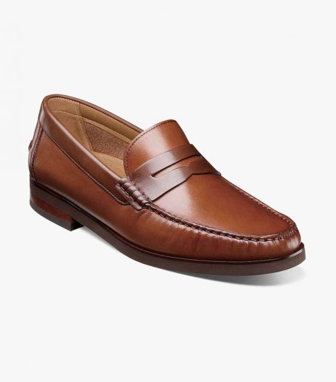 Florsheim Men's Berkley Flex Moc Toe Penny Loafer - Cognac Multi - Click Image to Close