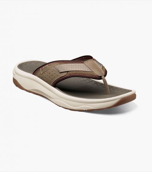 Florsheim Men's Tread Lite Thong Sandal - Taupe - Click Image to Close