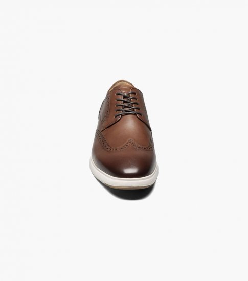 Florsheim Men's Dash Wingtip Oxford - Cognac Multi - Click Image to Close