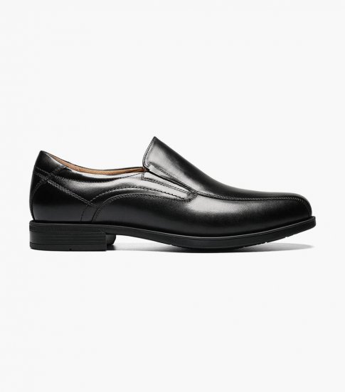 Florsheim Men's Midtown Bike Toe Slip On - Black - Click Image to Close