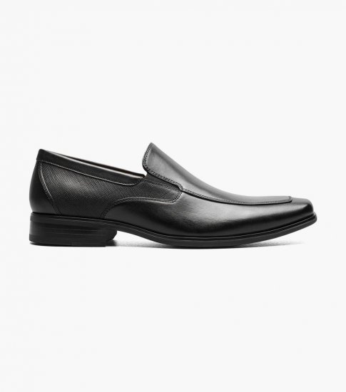 Florsheim Men's Jackson Moc Toe Slip On - Black - Click Image to Close