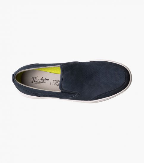 Florsheim Men's Heist Moc Toe Slip On Sneaker - Navy - Click Image to Close