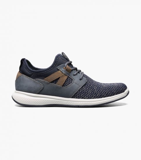 Florsheim Great Lakes Jr. Boys Knit Plain Toe Sneaker - Navy - Click Image to Close