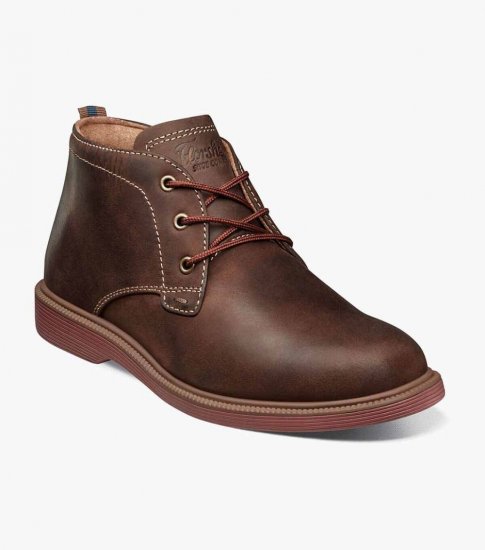 Florsheim Supacush Jr. Boys Plain Toe Chukka Boot - Brown CH - Click Image to Close