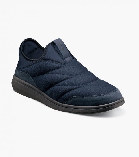 Florsheim Men's Java Wool Moc Toe Slip On - Navy - Click Image to Close