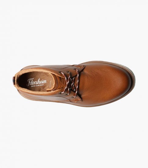 Florsheim Supacush Jr. Boys Plain Toe Chukka Boot - Cognac - Click Image to Close