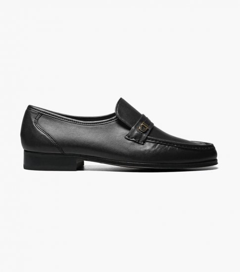 Florsheim Men's Como Moc Toe Bit Loafer - Black - Click Image to Close