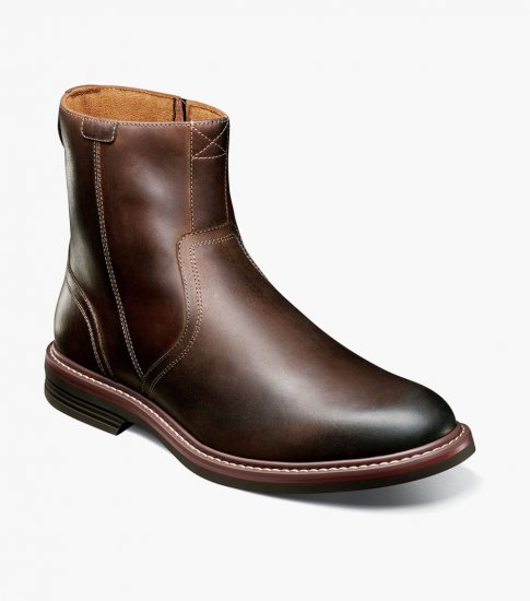 Florsheim Men's Norwalk Plain Toe Side Zip Boot - Brown CH - Click Image to Close