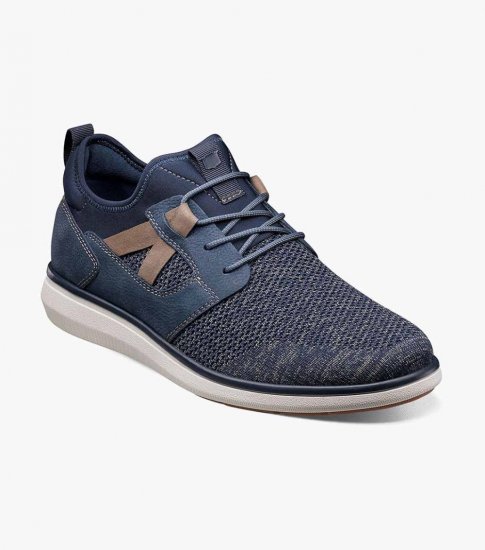 Florsheim Men's Venture Knit Plain Toe Lace Up Sneaker - Navy - Click Image to Close