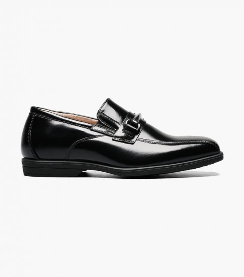 Florsheim Reveal Jr. Boys Bike Toe Bit Loafer - Black - Click Image to Close