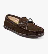 Florsheim Men's Cozzy Moc Toe Tie Slipper - Chocolate