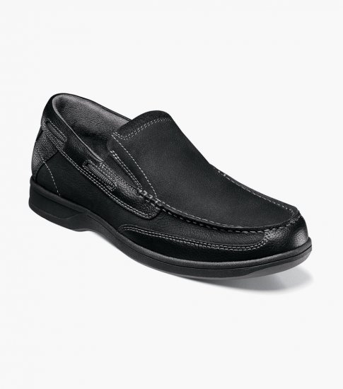 Florsheim Men's Lakeside Moc Toe Slip On - Black - Click Image to Close