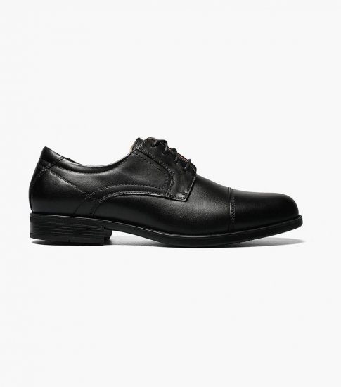 Florsheim Men's Midtown Cap Toe Oxford - Black - Click Image to Close