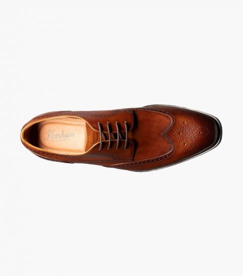 Florsheim Men's Sorrento Wingtip Oxford - Cognac - Click Image to Close