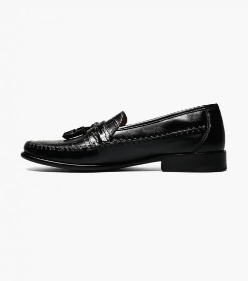 Florsheim Men's Pisa Moc Toe Tassel Loafer - Black - Click Image to Close