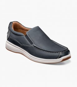 Florsheim Men's Great Lakes Moc Toe Slip On - Indigo Florsheim Men's Great Lakes Moc Toe Slip On - Indigo