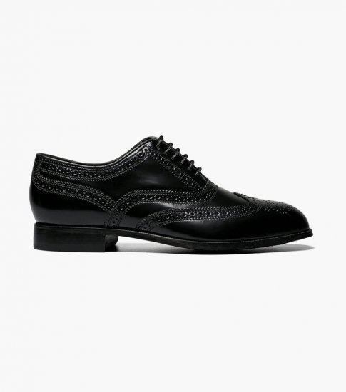 Florsheim Men's Lexington Wingtip Oxford - Black - Click Image to Close