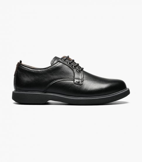 Florsheim Supacush Jr. Boys Plain Toe Oxford - Black Tumbled - Click Image to Close