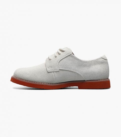 Florsheim Kearny Jr. Boys Plain Toe Oxford - White - Click Image to Close