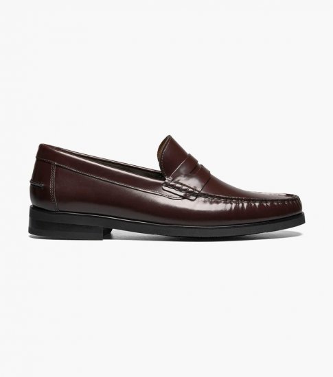 Florsheim Men's Berkley Flex Moc Toe Penny Loafer - Burgundy - Click Image to Close