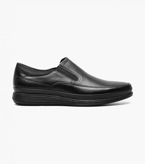 Florsheim Men's Motion Moc Toe Slip On - Black - Click Image to Close