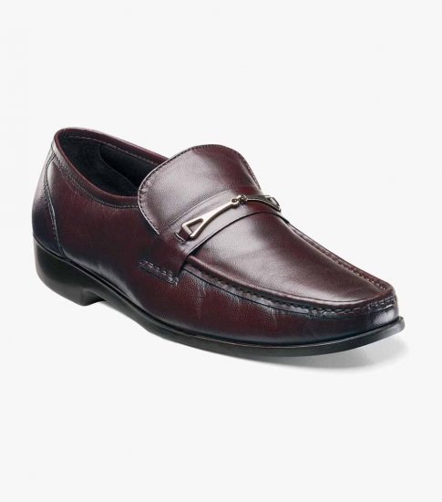 Florsheim Men's Rovito Moc Toe Bit Loafer - Burgundy - Click Image to Close