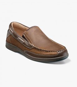 Florsheim Men's Lakeside Moc Toe Slip On - Stone Florsheim Men's Lakeside Moc Toe Slip On - Stone