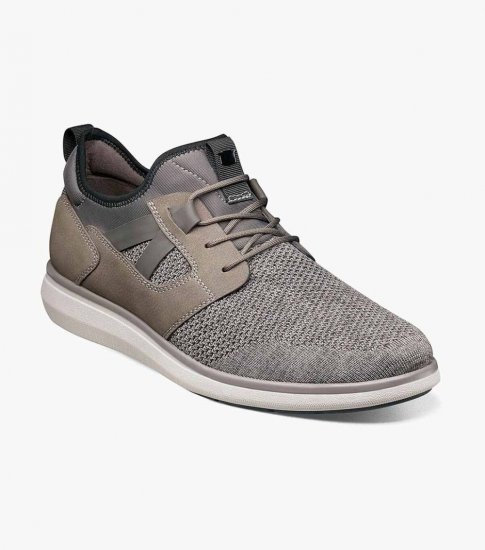 Florsheim Men's Venture Knit Plain Toe Lace Up Sneaker - Gray - Click Image to Close