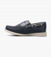 Florsheim Croquet Jr. Boys Moc Toe Boat Shoe - Navy Nubuck