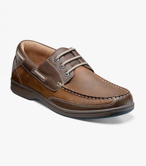 Florsheim Men's Lakeside Moc Toe Oxford - Stone - Click Image to Close