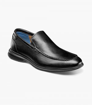 Florsheim Men's Hamptons Moc Toe Venetian Loafer - Black