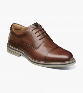 Florsheim Men's Norwalk Cap Toe Oxford - Cognac Tumbled