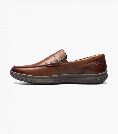 Florsheim Men's Central Moc Toe Penny Loafer - Cognac - Click Image to Close